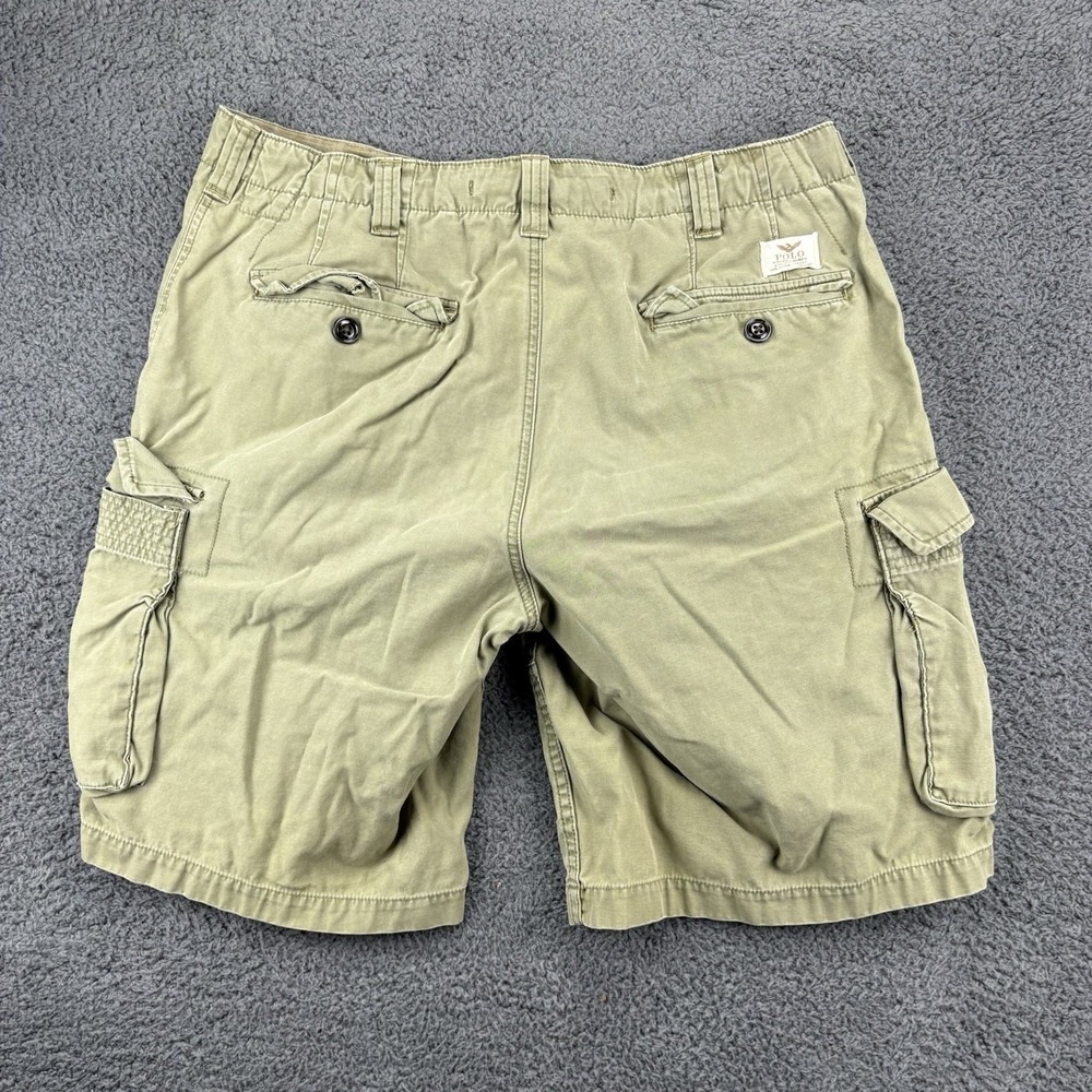 Polo Ralph Lauren Shorts Men 36 (35x9) Brill Khaki Y2k Surplus Chunky Cargo Army - Picture 10 of 11